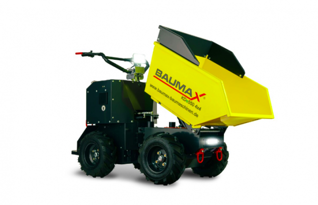 Motocarriola elettrica 48V 40Ah 4x4 550kg sterzo articolato e pedana operatore