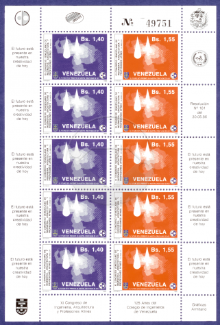 VENEZUELA 1986-1987 lotto 3 Foglietti francobolli - Foto 2