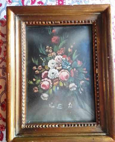 Coppia miniature floreali 18x23 con cornice - Foto 7