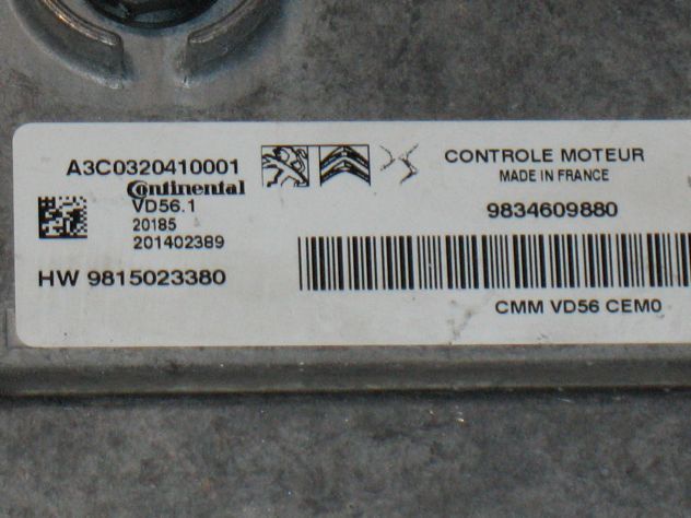 9834609880 ECU CITROEN PEUGEOT VD56.1 9834609880 98150023380 A3C0320410001 - Foto 2