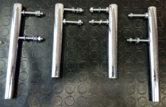 Gambe per mobili, poltrona, ecc. in acciaio cromato forma ovale