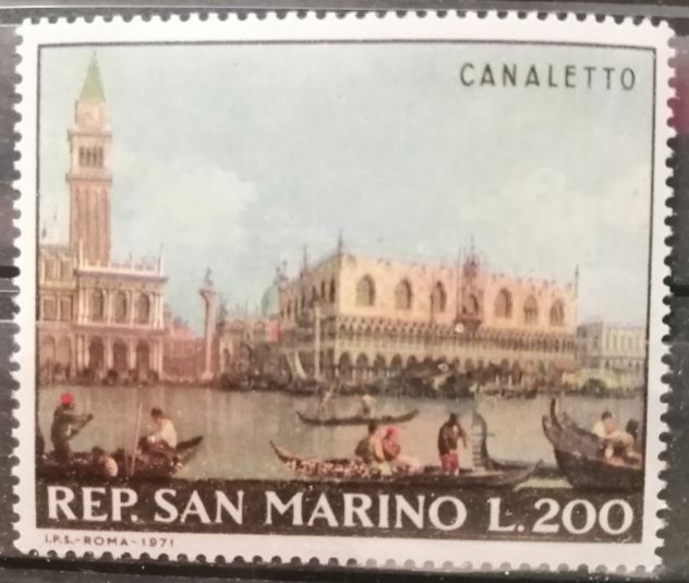 San Marino 1971 - Serie Canaletto 3 francobolli - NUOVO Gomma Integra - Foto 3