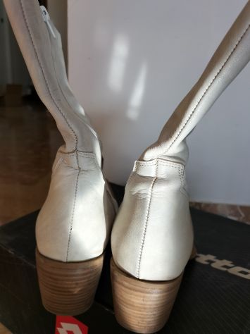 Stivaletti pelle artigianali vera pelle n 40 bianco ghiaccio - Foto 3