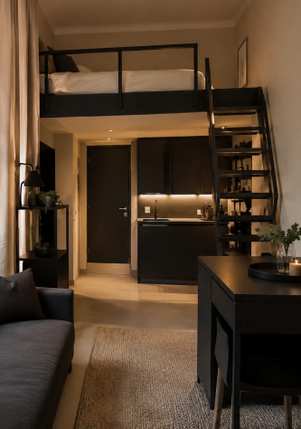 Monolocale con letto soppalcato via duchessa jolanda