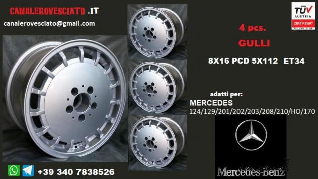 Cerchi gulli 8x 16 5x112 et34 mercedes silver