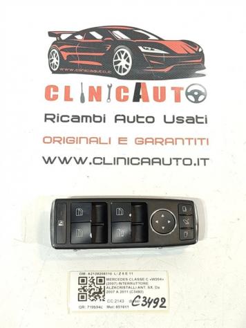 PULSANTIERA ANTERIORE SINISTRA MERCEDES Classe C Berlina W204 A2128208310 651911 (07)