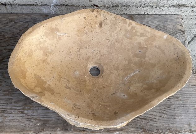 Lavabo lavandino da appoggio in pietra beige 2 - Foto 5