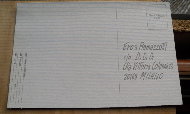 CARTOLINA DI EROS RAMAZZOTTI NON VIAGGIATA - - Foto 2