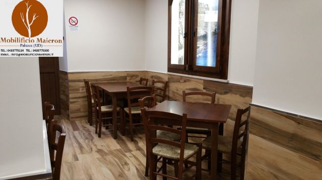 Set Tavoli E Sedie Cod 100 In Legno Per Arredamento Ristorante Bar Pizzeria Pub - Foto 4