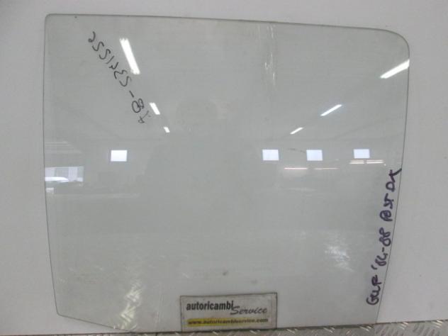 193845206 VETRO SCENDENTE PORTA POSTERIORE DESTRA VOLKSWAGEN GOLF 2 1.6 B 5P (FINO AL 1988) RICAMBIO NUOVO BIANCO
