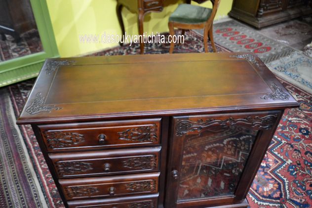Coppia di cassettiere-vetrina stile Chippendale - Foto 4