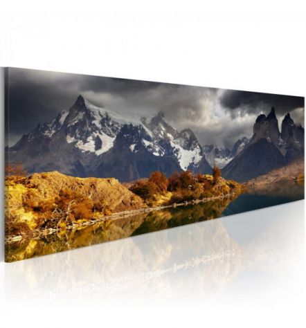Quadro Il Lago E La Montagna 120x40 E 135x45 ARREDALACASA