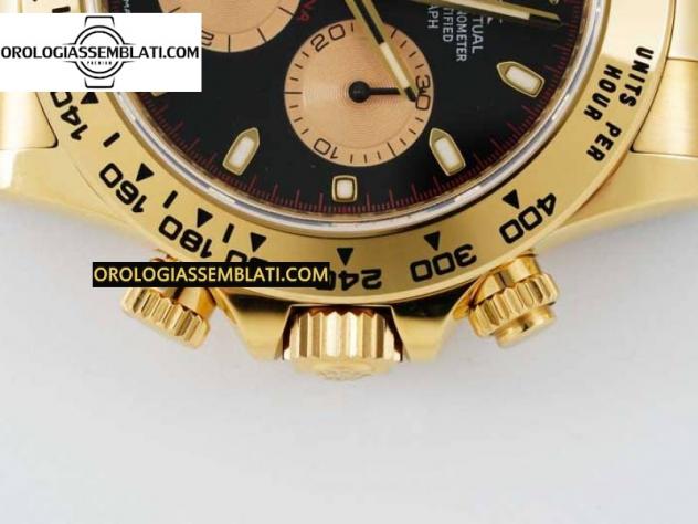 Rolex Replica DAYTONA 116508 1:1 BEST EDITION QUADRANTE NERO/YG SU BRACCIALE YG SA4130 V2 - Foto 15