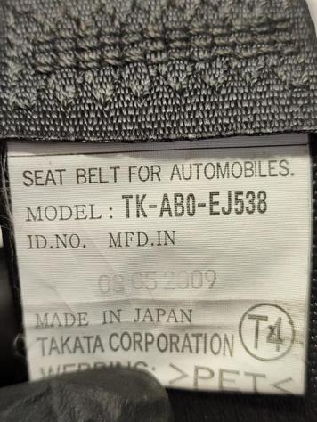 CINTURA DI SICUREZZA POSTERIORE DX HONDA Insight 1° Serie TK-AB0-EJ538 LDA3 (09) - Foto 3