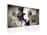 Quadro Donna In Bianco E Nero Cm.60x30 E 120x60 - ARREDALACASA