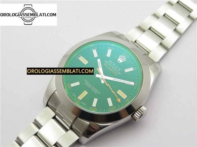 Replica Rolex Assemblata MILGAUSS 116400 GV ACCIAIO 904L 1:1 BEST EDITION QUADRANTE NERO SUL BRACCIALE SH3131 - Foto 9