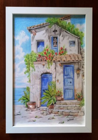 Quadretti con panorami disegnati con pastelli - Foto 3