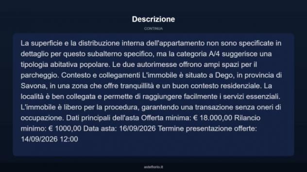 Immobile in asta di 60 m² con più di 5 locali in vendita a Dego - Foto 3