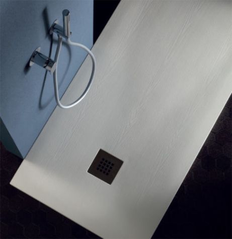 PIATTO DOCCIA MARMO RESINA AVORIO ESSENCE 70X120 RETTANGOLARE H.3 CON PILETTA