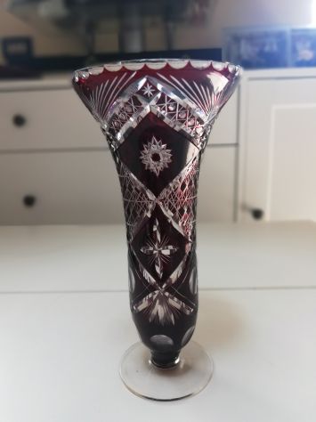 Vaso Vintage Cristallo di Boemia Rosso - Foto 3