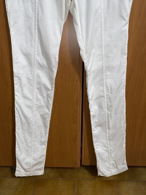 PANTALONI DA DONNA VINTAGE ESTIVI BIANCHI ELASTICIZZATI MESSI SOLO 2/3 VOLTE - Foto 6