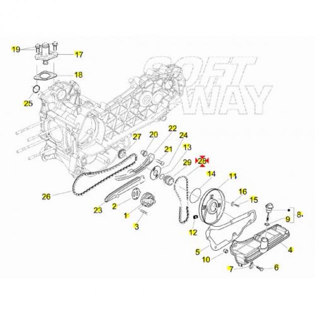 Catena pompa olio Piaggio 82649R - Foto 5