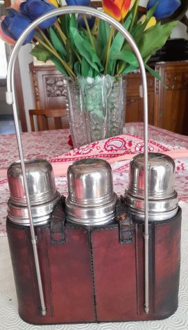 Thermos tre bottiglie con custodia pelle vintage - Foto 4