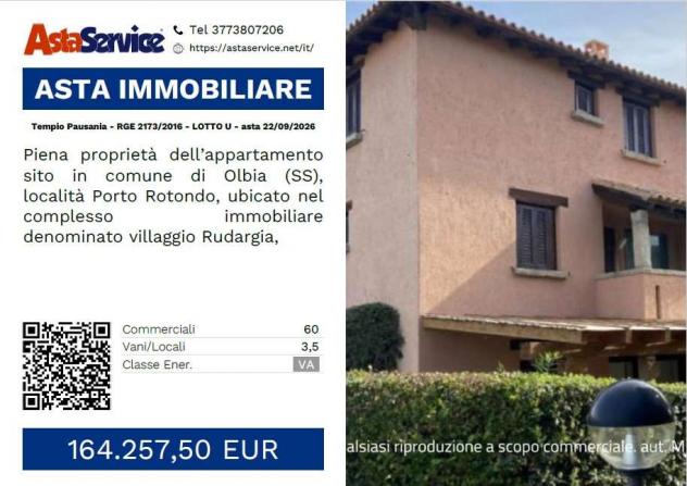 Tempio Pausania - RGE 2173/2016 - LOTTO U - Tempio Pausania - RGE 2173/2016 - LOTTO U - asta 22/09/2026