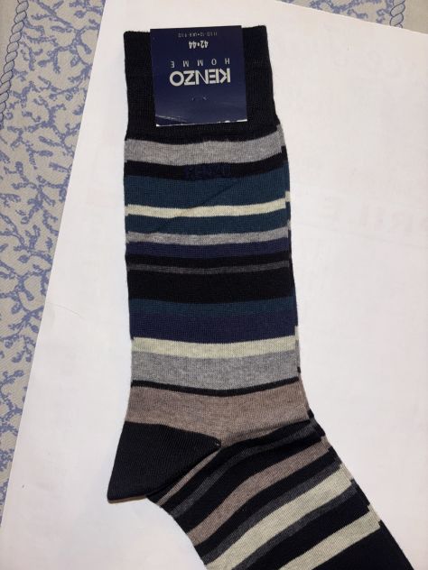 CALZE NUOVE DA UOMO FIRMATE ORIGINALI KENZO,MADE IN ITALY,N’42-44,IN COTONE - Foto 2