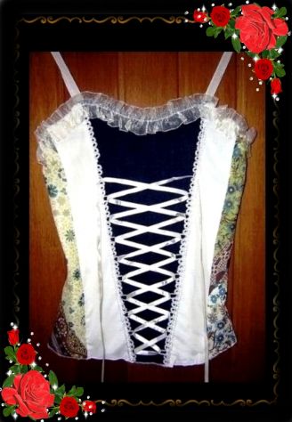 CORPETTO CORSETTO CON LACCI RASO, VOLANT, TULLE ***NUOVO*** - Foto 2