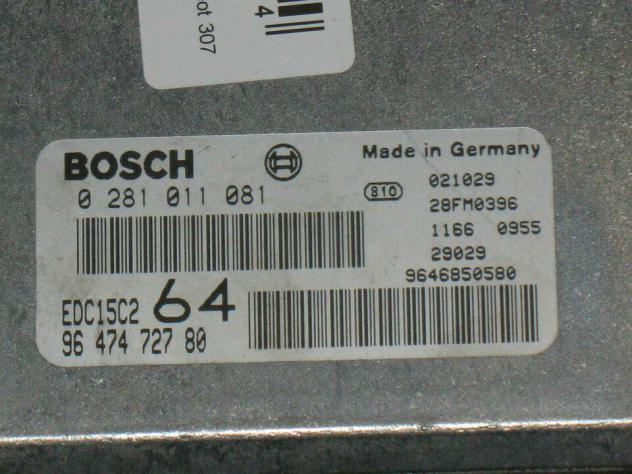 0281011081 ECU EUGEOT 307 2.0 0281011081 EDC15C2 9647472780 9646850580 - Foto 2