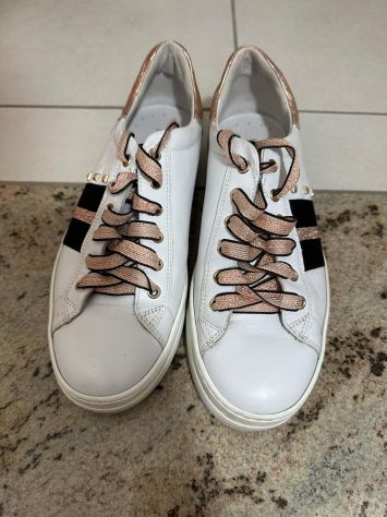 Sneakers NeroGiardini donna bianche e oro rosa – Made in Italy – N. 39 - Foto 4