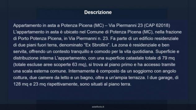 Immobile in asta di 79 m², box auto doppio in vendita a Potenza Picena - Foto 3