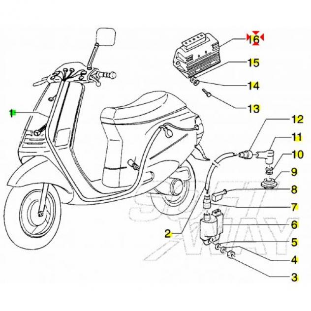 Regolatore di tensione scooter Piaggio e Vespa 2940165 - Foto 4