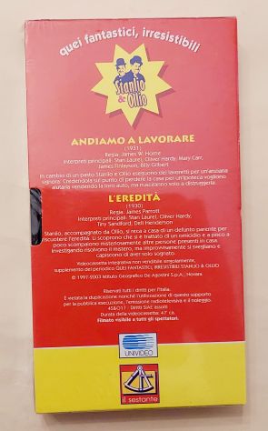 Videocassetta  Stanlio&amp; Olio Andiamo a lavorare &amp; L'eredità Il Sestante nuovo - Foto 2