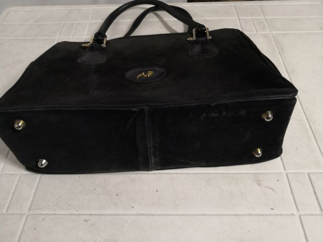 Borsa Vintage anni '70 classica in velluto e cuoio. - Foto 3