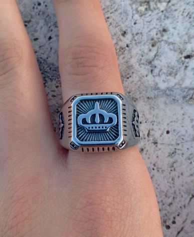 ♛ Anello Corona Acciaio 316L (Y2K / Gothic / Streetwear) - Foto 4