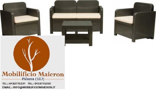 Set Completo Salottino In Polipropilene Per Arredo Esterno cod 8087x