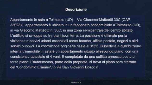 Immobile in asta di 78 m², box auto in vendita a Tolmezzo - Foto 5