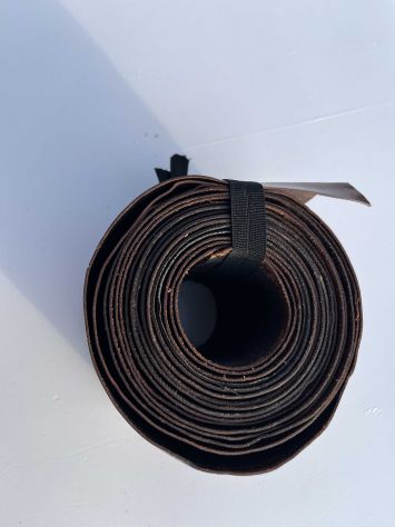 T44 Fascia in pelle a vegetale anilina brandy H 10,5 cm - L 4 mt - Foto 3
