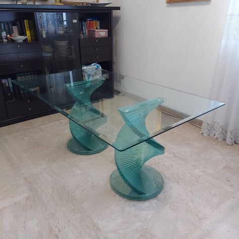 Tavolo in vetro design con basi elicoidali - Foto 7