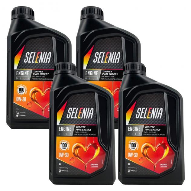Olio Selenia Digitek Pure Energy 0W30 4L Per Motori Fiat TwinAir e Euro 6