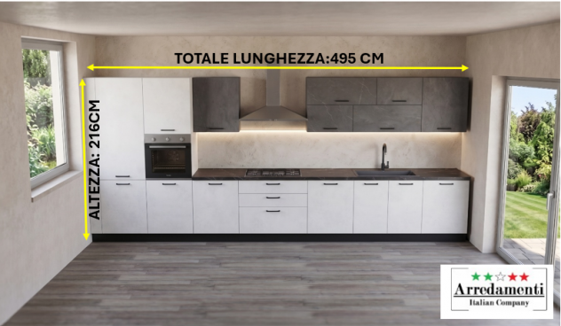 CUCINA NUOVA LINEARE CON ELETTRODOMESTICI CUCINE SU MISURA - Foto 2