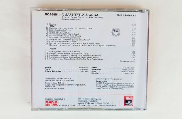 CD Gioacchino Rossini"Il barbiere di Siviglia"Le pagine più belle! 1996 - Foto 2