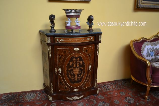 Servante-credenza intarsiata stile Napoleone III - Foto 4