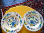 Piatti antichi inglesi Regency Mason's in fine porcellana, decoro a mano.Coppia