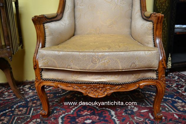 Poltrona bergère stile Luigi XV in noce - Foto 4