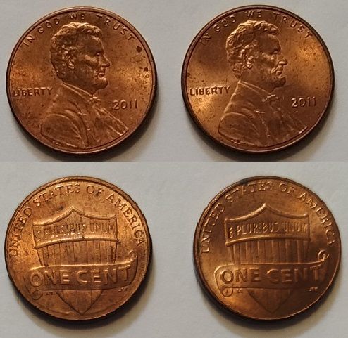 R81 - U.S.A.- MONETE RARE CON DIFETTO DI CONIO.