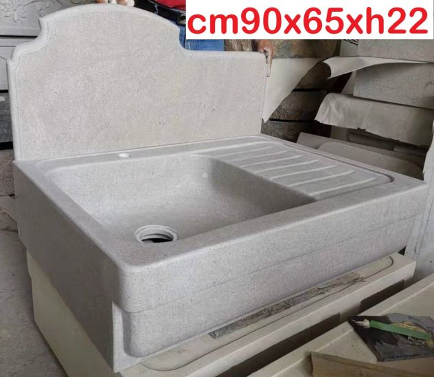 Lavello lavandino cucina in marmo granito pietra 90 cm