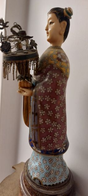 Geisha giapponese rame e avorio - Foto 3